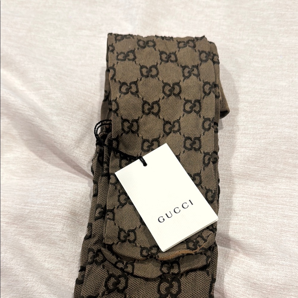 Gucci Brown and Black Patterned Hosiery